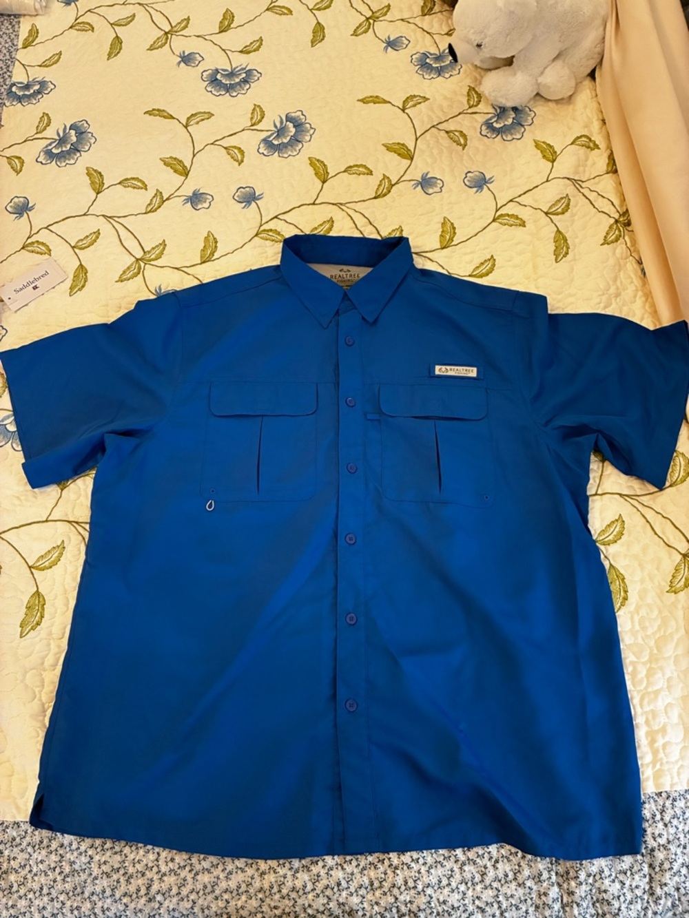Blue Short-Sleeve RealTree Brand Fishing Shirt Size X-Large